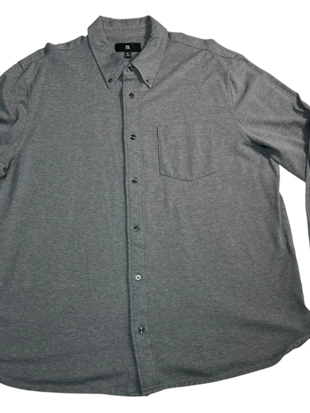 Banana Republic Gray Cotton Button Down Shirt Long Sleeve Mens Size XL Casual